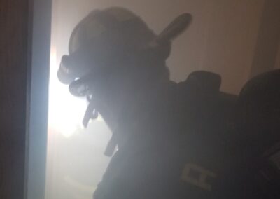 Outline of Firefighter through smoke